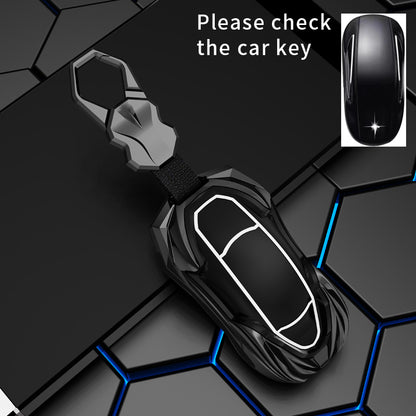 Tesla model X Luxury Premium Beast Metal Smart Car Design Key Cover Key Case With Key Chain