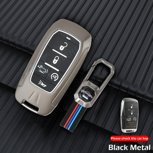 RAM 1500 Luxury Premium Metal Smart Car Key fob Cover Key Case With Key Chain( 5 buttons )