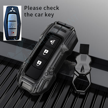 Mitsubishi Outlander Luxury Premium Beast Metal Smart Car Design Key Cover Key Case With Key Chain (3 buttons)