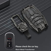Honda Accord 2025 | CR-V 2025 | HR-V 2025 | Civic 2025 Luxury Premium Transformer Series Metal Black Soft Sillcon Smart Car Key Cover Key Case With Key Chain ( 5 buttons )