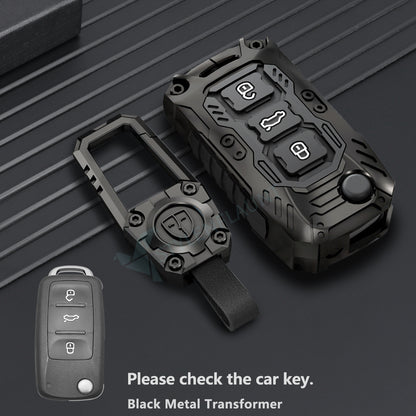 Volkswagen Jetta | Vento | Polo | Ameo 3 Luxury Premium Transformer Series Car Key Cover Key Case With Key Chain ( 3 Button Flipkey)