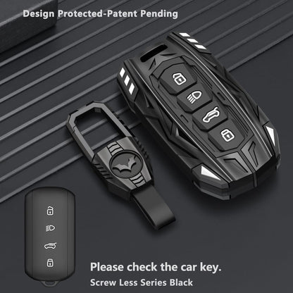 Tata Sierra Smart Plus, Pure Varient Luxury Screwless Series Metal Black Soft Sillcon Smart Car Key Cover With Key Chain ( 4 Button-Base ) - Design Patent Pending - Copying Prohibited