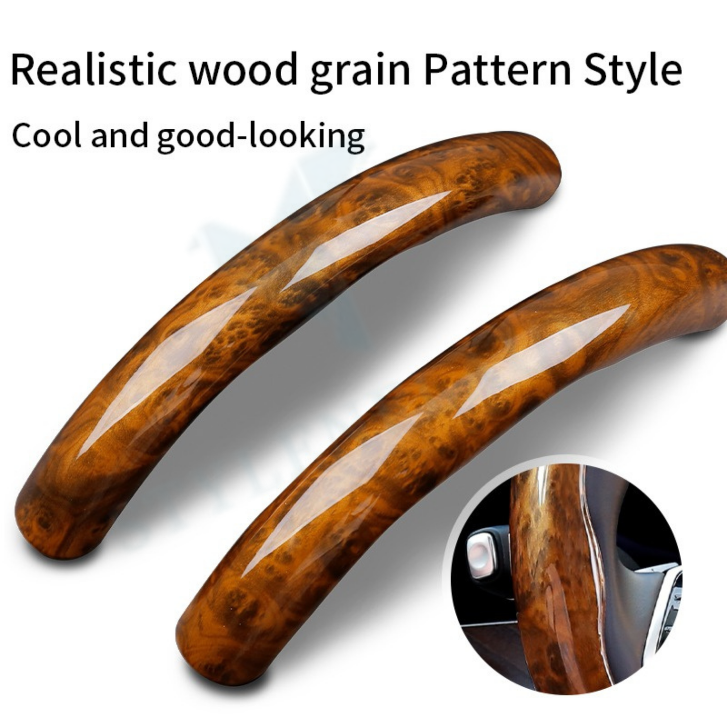 STYLENFLAUNT Universal ABS Peach Wood Glossy Texture Steering Wheel Grip Cover for All Car Models Safe Non-Slip Car Interior Accessory long lasting print Comfortable Grip Steering Wheel Protector
