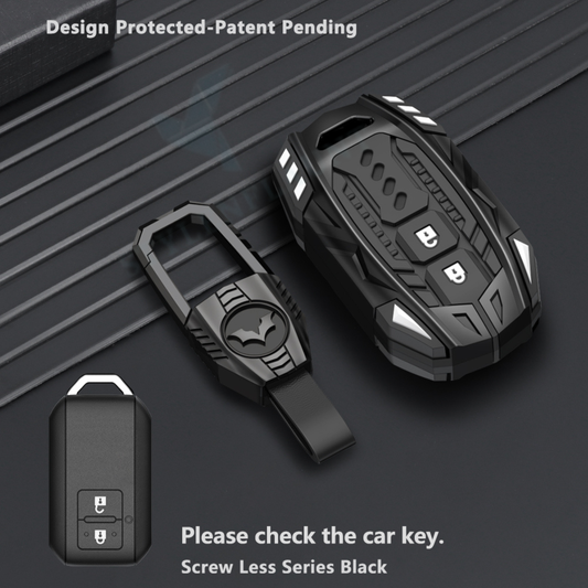 Toyota Hyryder |  Taisor |  Glanza Luxury Premium Screw less Transformer Series Car Key Cover Key Case With Key Chain (2 Button) Design Patent Pending - Copying Prohibited