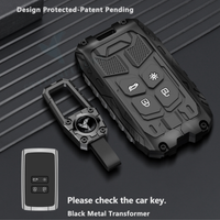Nissan Tekton 2026 | Gravite Luxury Premium Transformer Series Metal Black Soft Sillcon Smart Car Key Cover Key Case With Key Chain (4 Button)