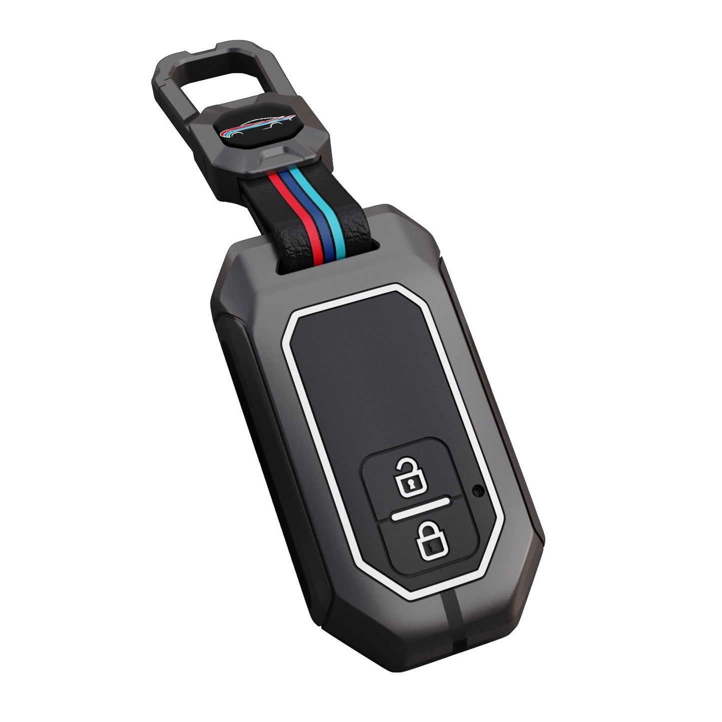 Toyota|Hyryder|Glanza|Urban Cruiser Luxury Premium Metal Smart Car Key Cover Soft Silicon Car Case Key Case With Key Chain( 2 Button )