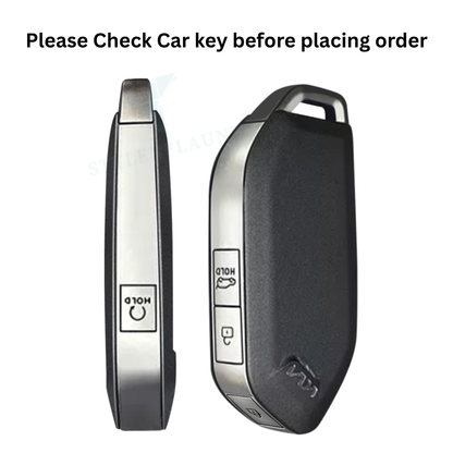 Kia Seltos 2026 | Syros 2025 | EV6 | EV9 Luxury Premium Transformer Series Metal Black Soft Sillcon Smart Car Key Cover Key Case With Key Chain (4 Button)