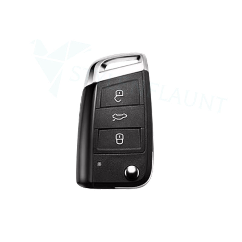 STYLENFLAUNT Waterproof New Protector Series Soft Silicon Car Case Holder Keychain & Full Protection 3 Button Metal Smart Car Key Cover for Skoda Kylaq | Kushaq | Slavia