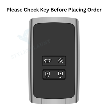 Renault Duster 2026 | Kiger Luxury Premium Transformer Series Metal Black Soft Sillcon Smart Car Key Cover Key Case With Key Chain (4 Button)