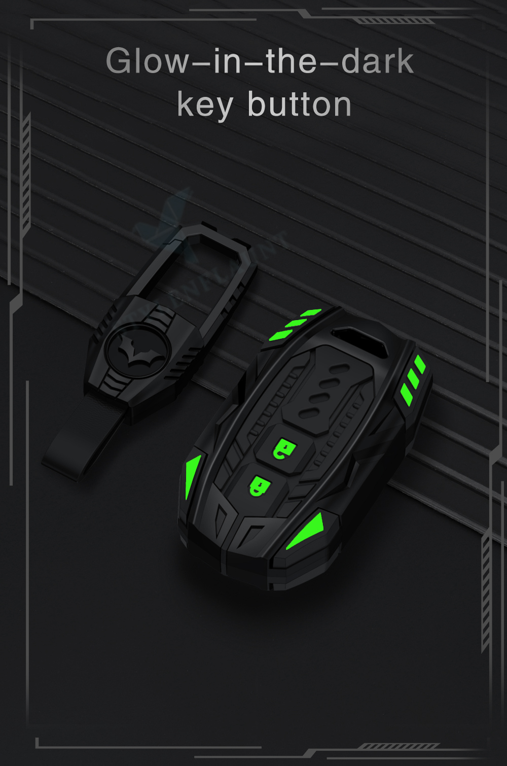 Toyota Hyryder |  Taisor |  Glanza Luxury Premium Screw less Transformer Series Car Key Cover Key Case With Key Chain (2 Button) Design Patent Pending - Copying Prohibited