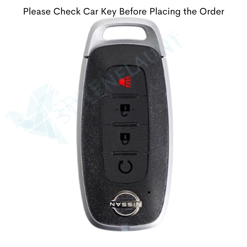 Nissan Rouge | Sentra | Pathfinder | Kicks | Ariya 2025 Luxury Premium Metal Smart Car Key Cover Key Case With Key Chain ( 4 buttons