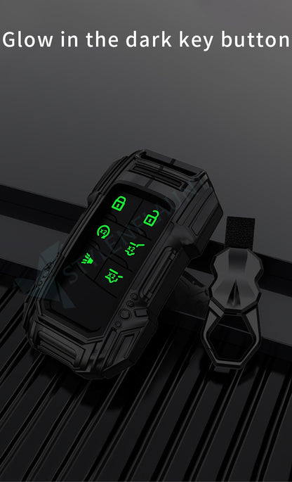 GMC Hummer EV | Yukon Denali 2025 Luxury Premium Beast Metal Smart Car Design Key Cover Key Case With Key Chain (6 buttons)