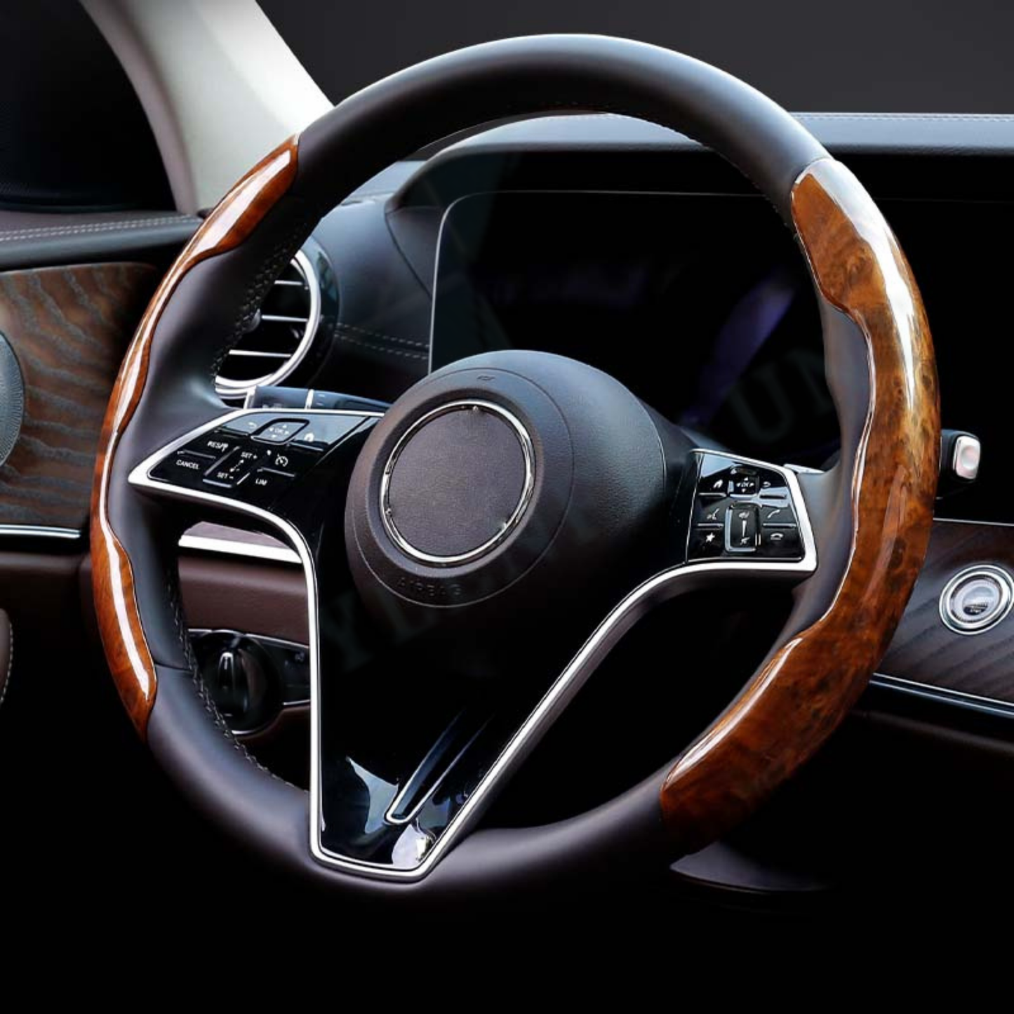 STYLENFLAUNT Universal ABS Peach Wood Glossy Texture Steering Wheel Grip Cover for All Car Models Safe Non-Slip Car Interior Accessory long lasting print Comfortable Grip Steering Wheel Protector