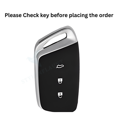 MG Hector 2023 | Windsor EV & EV PRO Protector Series (P) Soft Silicon Car Case Holder Keychain & Full Protection Metal Smart Car Key Cover With Key Chain