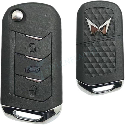 Mahindra Thar Roxx | XUV 700 | Thar | Scorpio-N 2023 | 3XO | Bolero Premium Transformer Series Metal Silicone Car Key Cover Case with Key Chain ( 3 buttons ) Flipkey