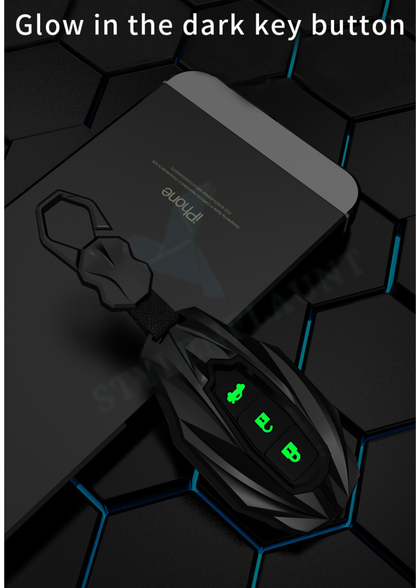 Hyundai i20 2024 | Verna Old Luxury Premium Protector Series Metal Black Soft Sillcon Smart Car Key Cover Key Case With Key Chain ( 3 button )