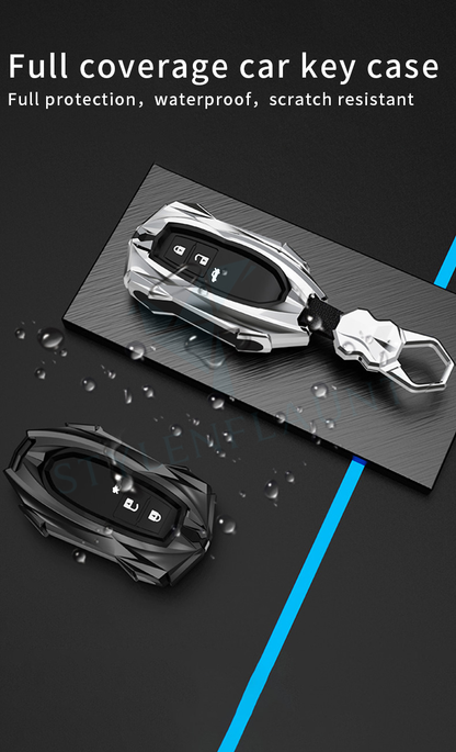 Suzuki Swift Dzire | Victoris Luxury Premium Transformer Series Metal Black Soft Sillcon Smart Car Key Cover Key Case With Key Chain   ( 3 Button )