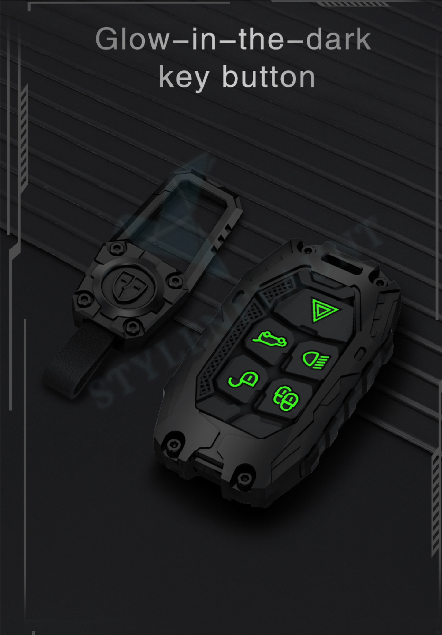 Jaguar F- face ( 2015-2020 ) Luxury Premium Transformer Series Metal Black Soft Sillcon Smart Car Key Cover Key Case With Key Chain ( 5 Button )