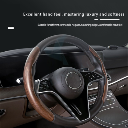 STYLENFLAUNT Universal ABS Peach Wood Matte Texture Steering Wheel Grip Cover for All Car Models Safe Non-Slip Car Interior Accessory long lasting print Comfortable Grip Steering Wheel Protector