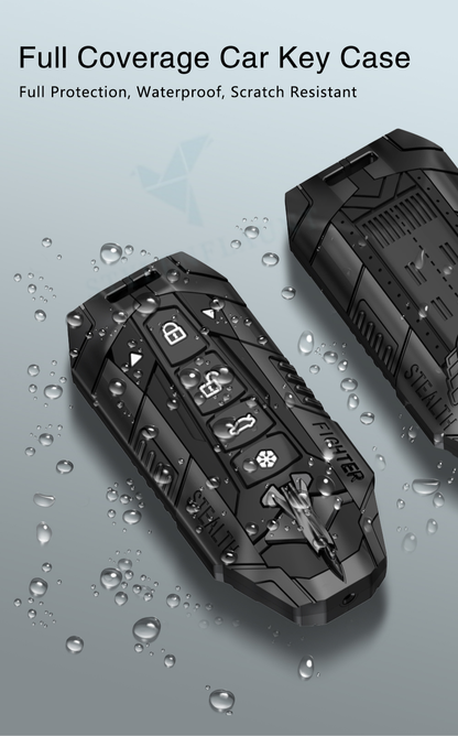 Mahindra XEV 9e | BE 6 | 7XO Luxury Premium Fighter Series Metal Black Soft Sillcon Smart Car Key Cover Key Case With Key Chain (6 Button) Design Patent Pending - Copying Prohibited