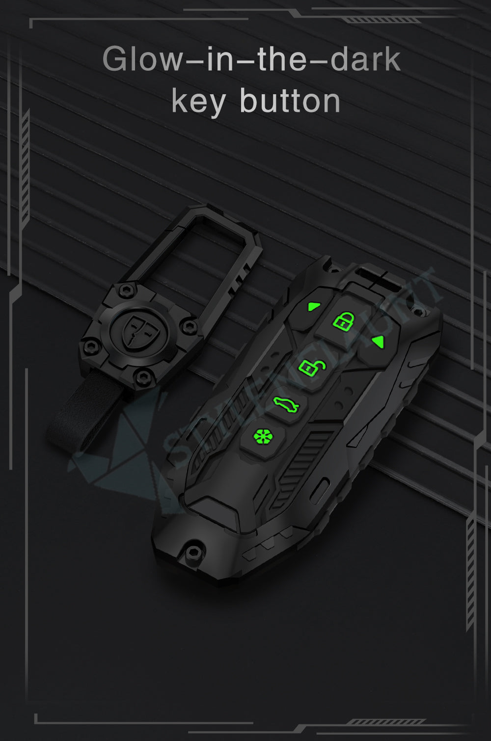 Mahindra XEV 9e and BE 6 Luxury Premium Transformer Series Metal Black Soft Sillcon Smart Car Key Cover Key Case With Key Chain ( 6 Button )