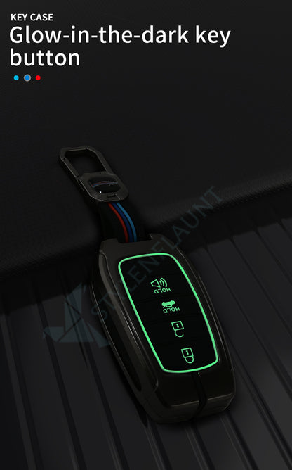 TOYOTA Land Crushier 2024 | Tundra SR5 2025 | Grand Highlander 2025 |Tacoma 2025 | Corolla 2025 | Camry 2025 Luxury Premium Metal Smart Car Key Cover Key fob Case With Key Chain ( 4 buttons )