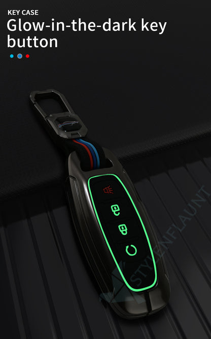 Nissan Rouge | Sentra | Pathfinder | Kicks | Ariya 2025 Luxury Premium Metal Smart Car Key Cover Key Case With Key Chain ( 4 buttons