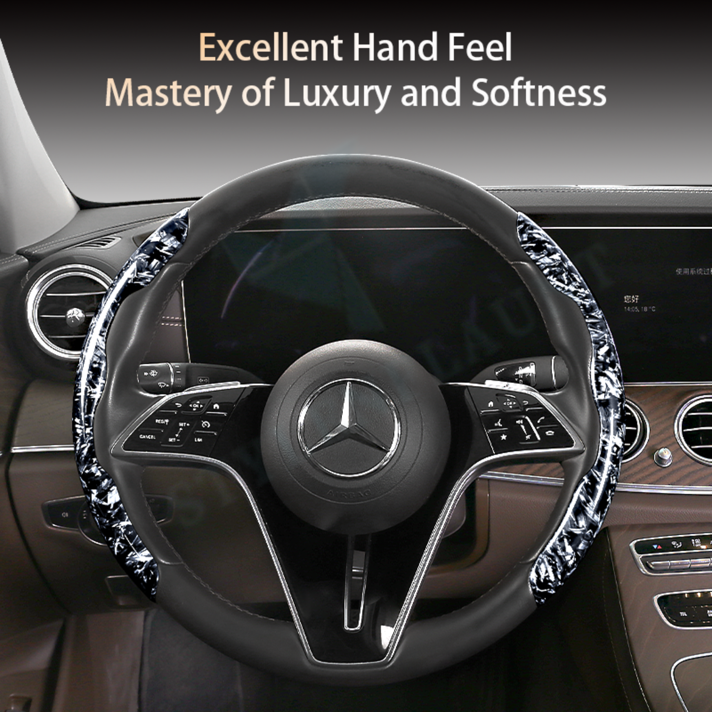 STYLENFLAUNT Universal ABS Broken Carbon Texture Steering Wheel Grip Cover for All Car Models Safe Non-Slip Car Interior Accessory long lasting print Comfortable Grip Steering Wheel Protector