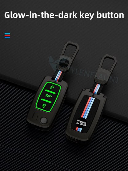 Skoda Polo | Rapid | Vento Luxury Premium Metal Smart Car Key Cover Key Case With Key Chain (3 Button ) Flipkey