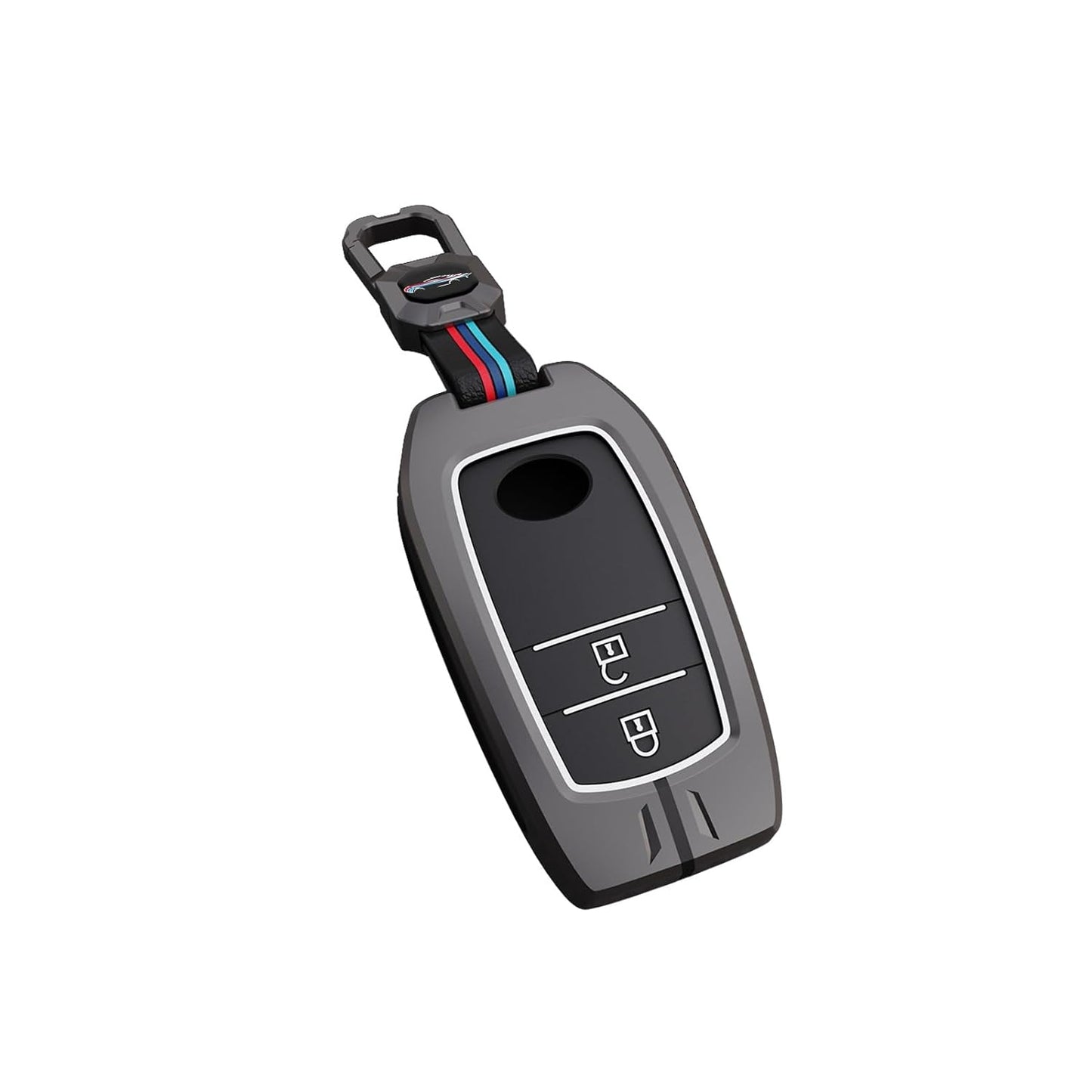 Toyoto Innova Crysta | Hycross Land Cruiser | Hilux |Toyota Hycross Innova Luxury Premium Metal Smart Car Key Cover Key Case With Key Chain(2 Button)