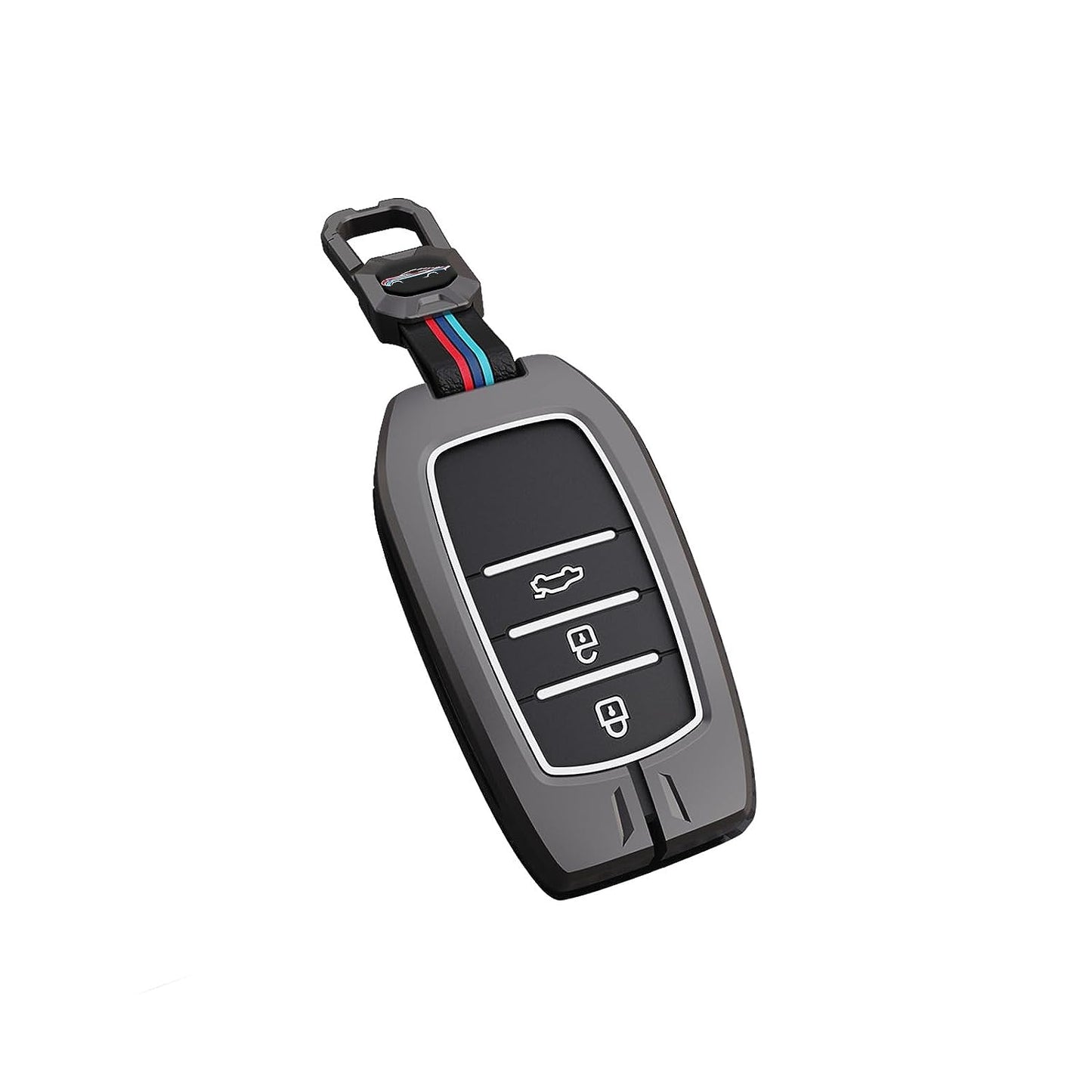 Suzuki Invicto Luxury Premium Metal Smart Car Key Cover Soft Silicon Car Case Key Case With Key Chain(3 Button)