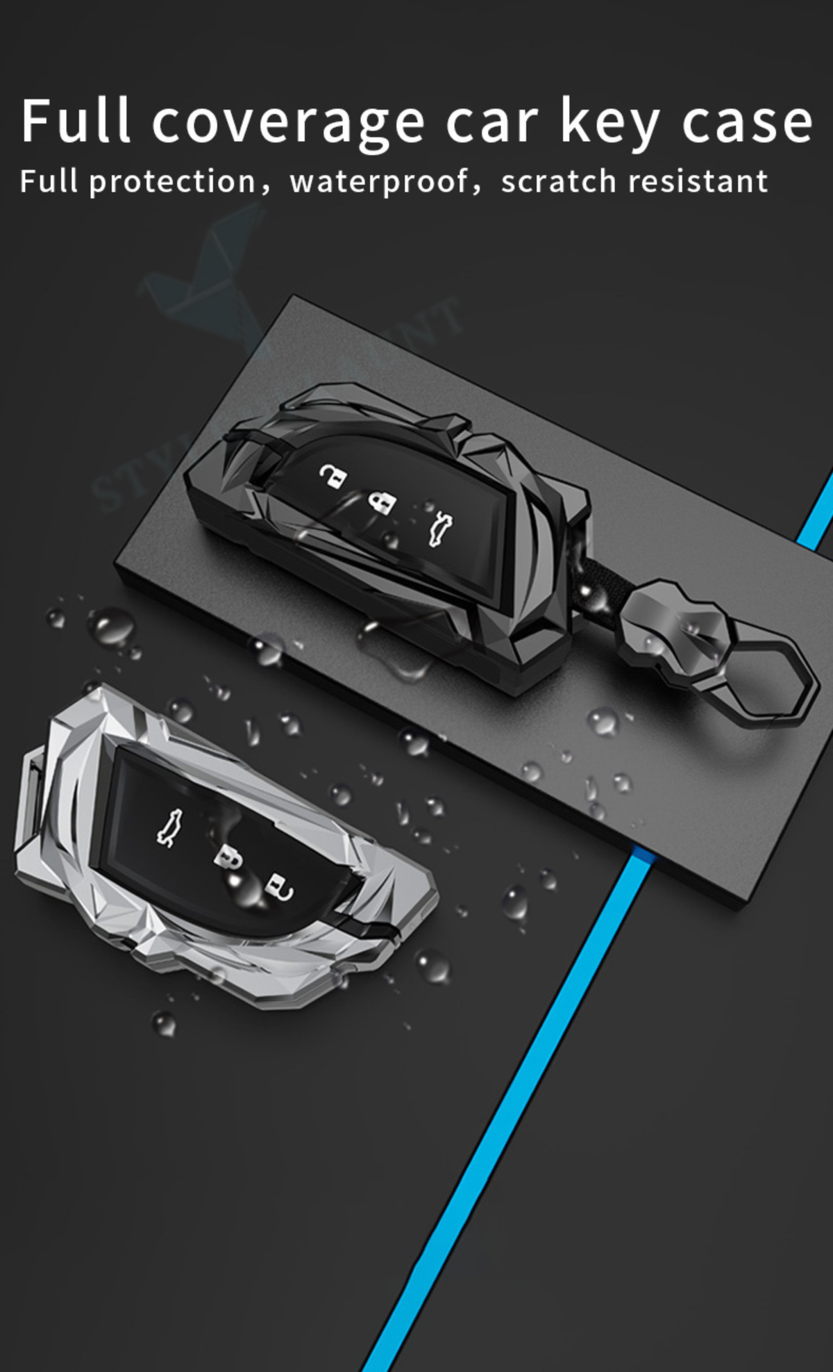 MG Hector 2023 | Windsor EV & EV PRO Protector Series (P) Soft Silicon Car Case Holder Keychain & Full Protection Metal Smart Car Key Cover With Key Chain