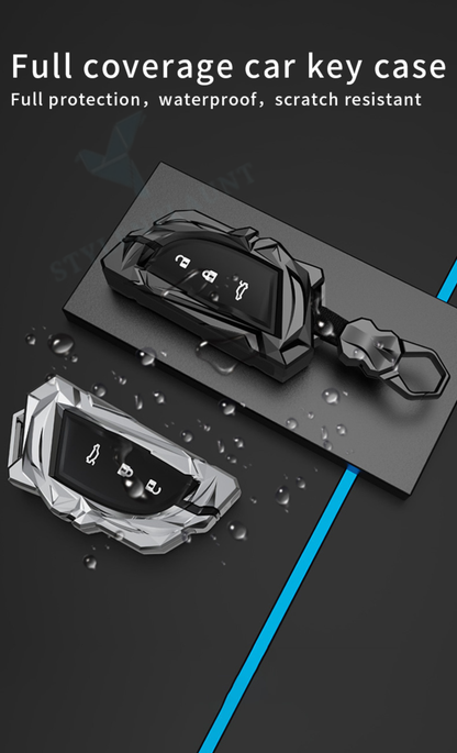 MG Hector 2023 | Windsor EV & EV PRO Protector Series (P) Soft Silicon Car Case Holder Keychain & Full Protection Metal Smart Car Key Cover With Key Chain