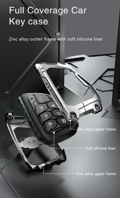 GMC Hummer EV | Yukon Denali 2025 Luxury Premium Transformer Series Metal Black Soft Sillcon Smart Car Key Cover Key Case With Key Chain (6 buttons)
