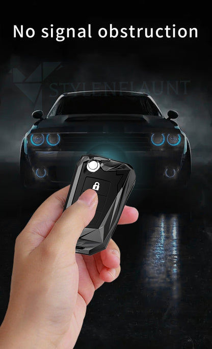 STYLENFLAUNT Waterproof New Protector Series Soft Silicon Car Case Holder Keychain & Full Protection 3 Button Metal Smart Car Key Cover for Skoda Kylaq | Kushaq | Slavia