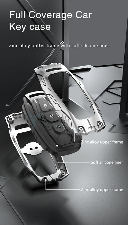 NISSAN NEW MAGNITE 2025 Luxury Premium Transformer Series Metal Smart Car Design Key Cover Key Case With Key Chain ( 3 buttons )