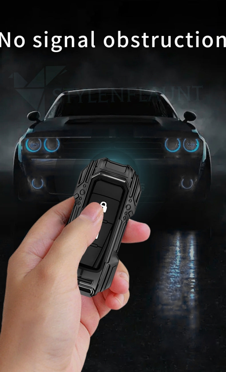 Nissan Magnite 2023 Luxury Premium Beast Metal Smart Car Design Key Cover Key Case With Key Chain ( 3 buttons )