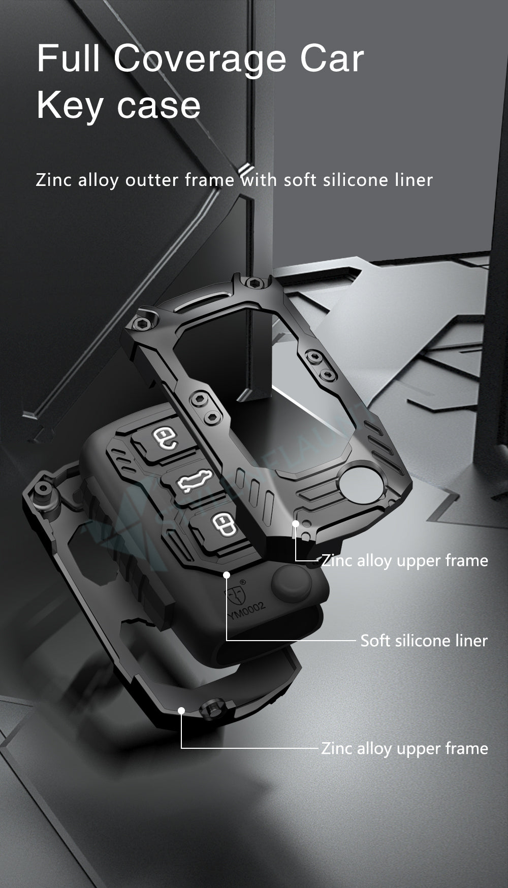 Volkswagen Jetta | Vento | Polo | Ameo 3 Luxury Premium Transformer Series Car Key Cover Key Case With Key Chain ( 3 Button Flipkey)