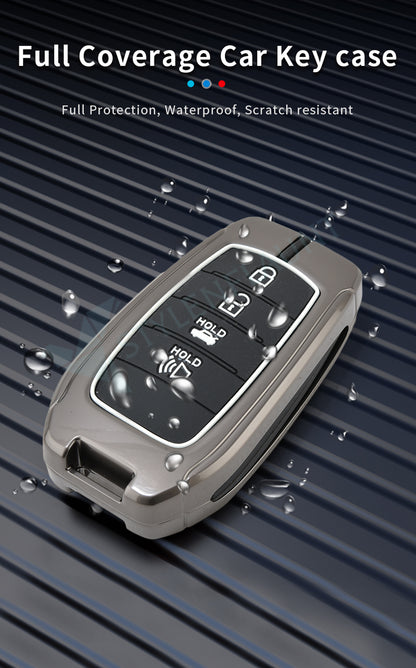 TOYOTA Land Crushier 2024 | Tundra SR5 2025 | Grand Highlander 2025 |Tacoma 2025 | Corolla 2025 | Camry 2025 Luxury Premium Metal Smart Car Key Cover Key fob Case With Key Chain ( 4 buttons )