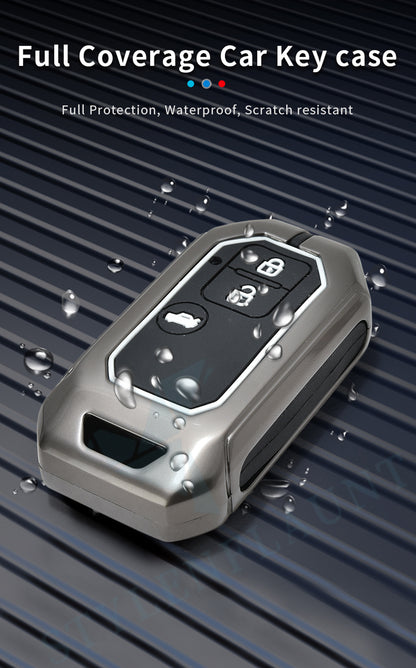 Suzuki Swift Dzire | Ertiga Luxury Premium Metal Smart Car Key Cover Soft Silicon Car Case Key Case With Key Chain( 3 Button )