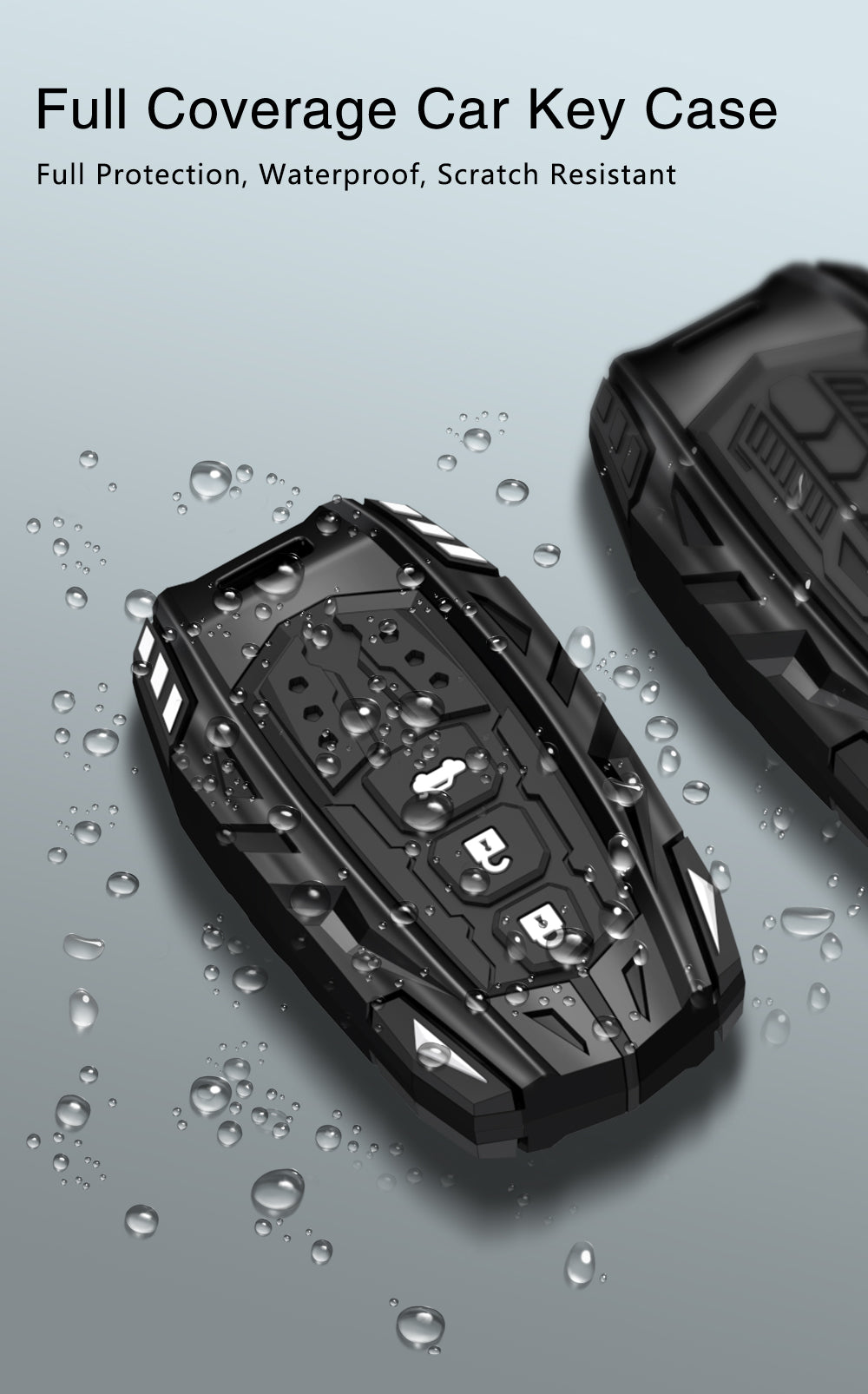 Toyota Fortuner | Hycross Innova | Camry Hybrid 2026 Screwless Series Metal Soft Sillcon Smart Car Key Cover With Key Chain ( 3 Button ) - Design Patent Pending - Copying Prohibited