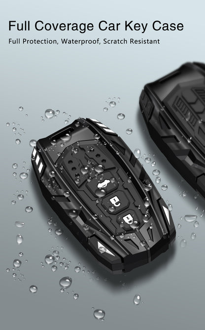 Toyota Fortuner | Hycross Innova | Camry Hybrid 2026 Screwless Series Metal Soft Sillcon Smart Car Key Cover With Key Chain ( 3 Button ) - Design Patent Pending - Copying Prohibited