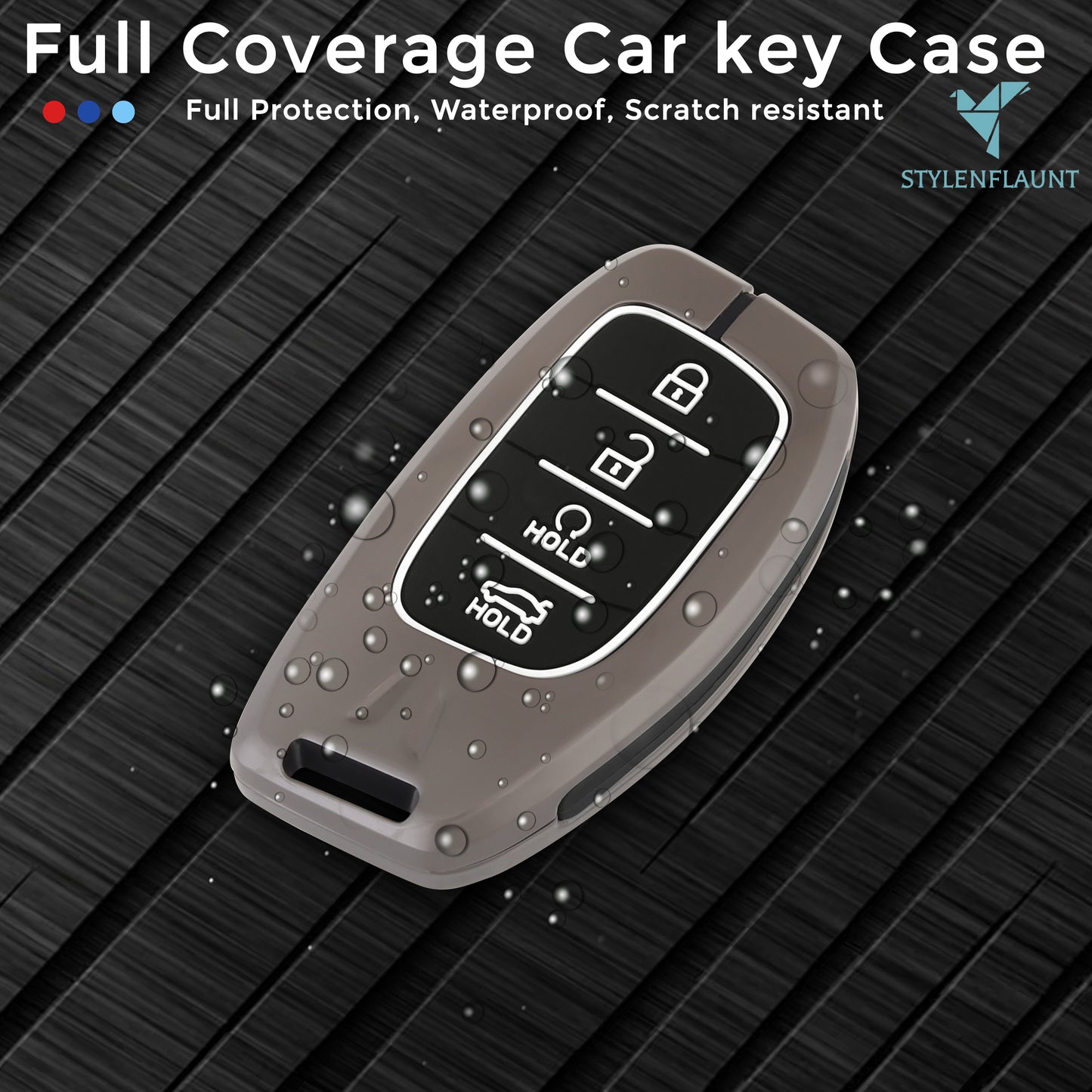 Hyundai Creta 2024|Alcazar Luxury Premium Metal Smart Car Key Cover Key Case With Key Chain-4 buttons