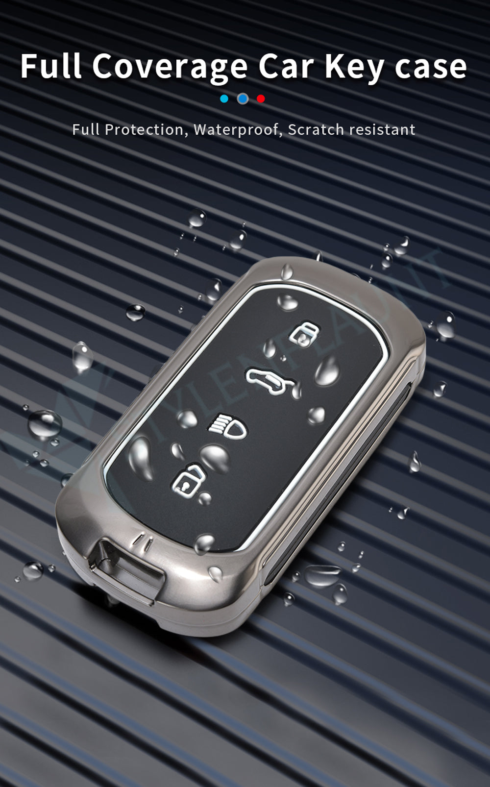 TATA Curve EV Luxury Premium Metal Smart Car Key Cover Key Case With Key Chain( 4 buttons )
