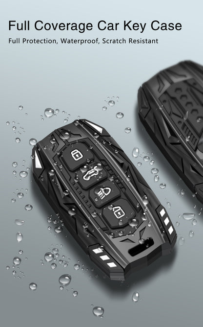 Tata Sierra Adventure, Accomplished, Curve Ev, Harrier Ev Adventure & Fearless Screwless Series Metal Soft Sillcon Smart Car Key Cover ( 4 Button-Top ) - Design Patent Pending - Copying Prohibited