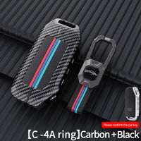 Kia Seltos 2023 | Carens Clavis  2025 Luxury Premium Metal Carbon Fiber Black Soft Silicon Smart Car Key Cover Key Case With Key Chain( 4 Button )