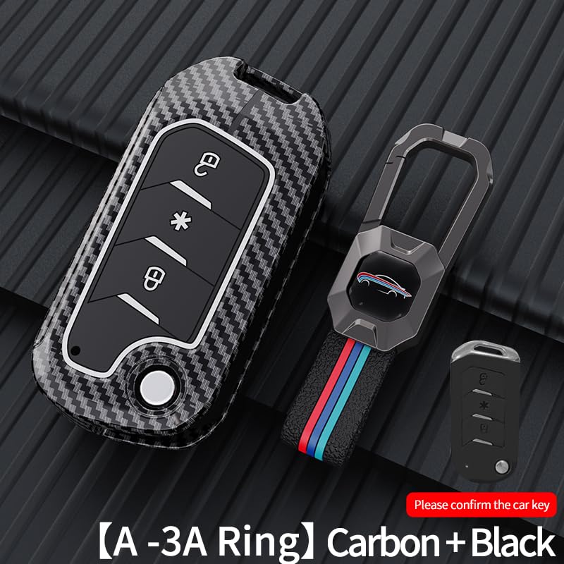 XUV 700 | Thar | Scorpio - N 2023 | 3XO |  Bolero Luxury Premium Metal Carbon Fiber Black Soft Silicon Smart Key Cover Key Case With Key Chain