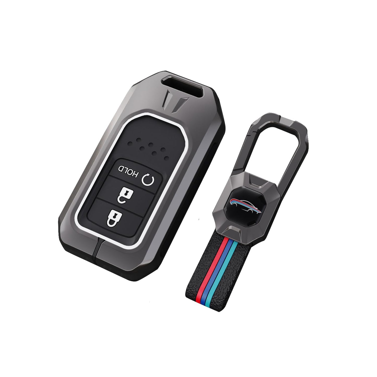 Honda Amaze | Elevate  2023 Luxury Premium Metal Smart Car Key Cover Key Case With Key Chain( 3 buttons )