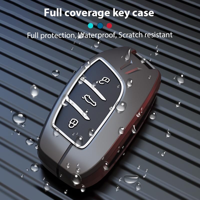 MG Astor | Zs Ev Luxury Premium Metal Smart Car Key Cover Key Case With Key Chain ( 3 Button )