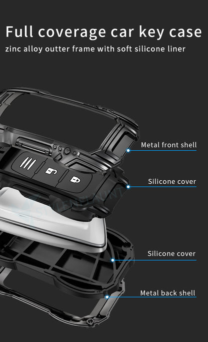 NISSAN NEW MAGNITE 2024 Luxury Premium Beast Series Metal Smart Car Design Key Cover Key Case With Key Chain ( 2 buttons )